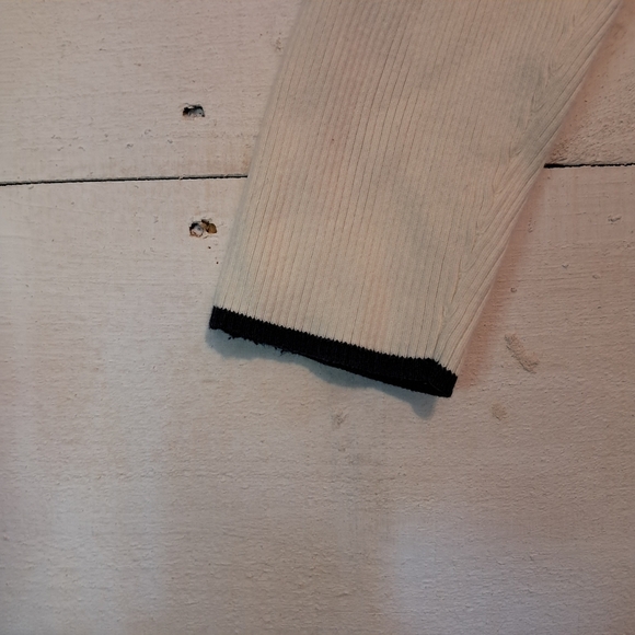 Tommy Hilfiger 1/2 Zip White/Ivory Cotton Knit Sweater Half Zip Mock Neck - Picture 4 of 7